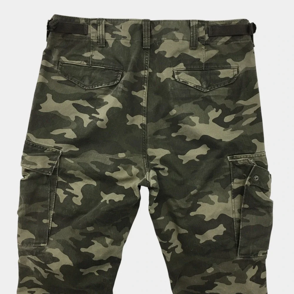 Banana Republic Mens Olive Camo Cargo Pants Military Green Camouflage Size 34